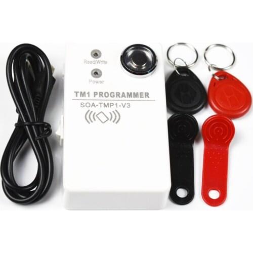 1pcs/Lot TM Card Reader Handheld Duplicator DS1990 TM1990 RW1990 and 125khz RFID Copier+ 2pcs RW1990+2pcs 125kz EM4305 Keyfobs