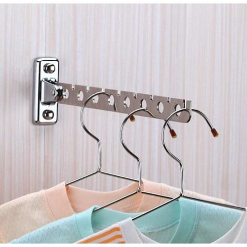P15D Stainless Steel Folding Wall Mount Hanger Retractable Clothes Drying Rack
