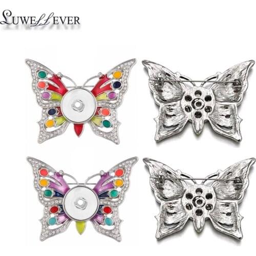 Interchangeable Butterfly 016 Brooch 18mm Snap Button Charm Fashion Jewelry For Women Girl Teenagers Display Board Brooch Gift