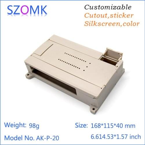 Szomk din rail enclosure plc plastic enclosure (4 pcs) new abs electrical junction box electronics project box 168*115*40mm