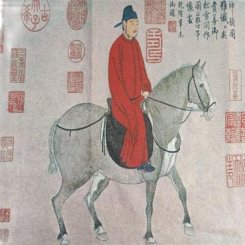 Thangka (horse riding Figure) living room study decoration embroidery