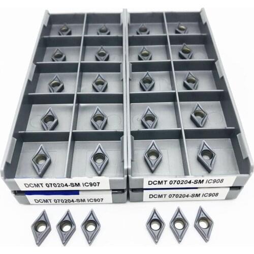 Lathe tools DCMT070204 SM IC907 DCMT070204 SM IC908 carbide inserts external metal turning tools CNC cutting tools DCMT 070204