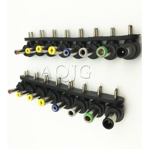 Universal 8PCS AC DC Power Charger Adapter Tips For PC Laptop Computer Notebook In 1 SET Carregador de carro Black