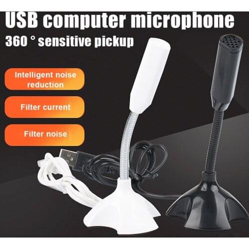 USB Computer Microphone Desktop Omnidirectional Condenser PC Laptop Microphone for Gaming Live QJY99