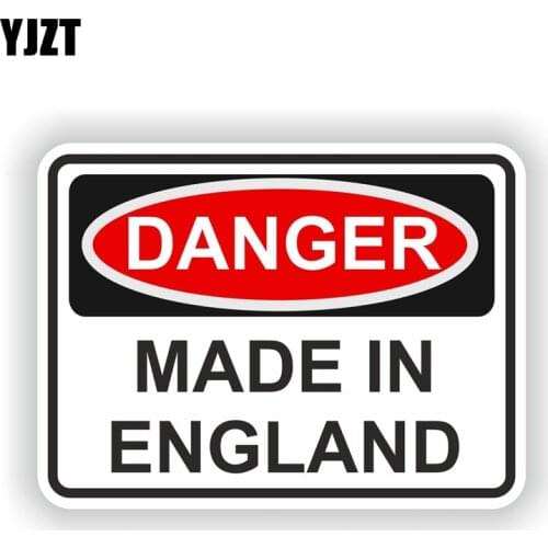 YJZT 15.2CM*11.1CM Warning MADE IN ENGLAND Car Sticker Motorcycle Helmet Car Styling Decal 6-1988