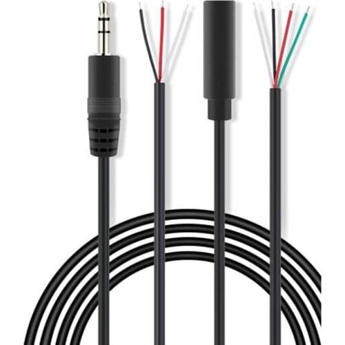 1/5pcs 3.5MM 3 Pin 4 Core Male Female Audio Extension Cable Aux Single Head Line 3.5mm Stereo 3 4 wires diy Audio Output Line