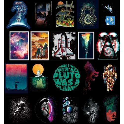 100pcs Sticker Universe Outer Space Astronaut Science Fiction Luggage Skateboard Graffiti Laptop Waterproof Stickers F3