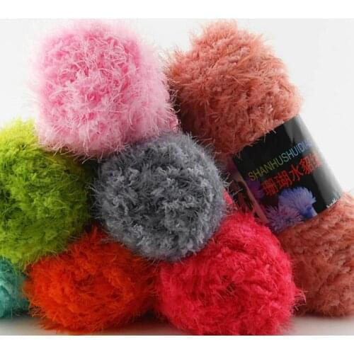 Wholesale 4 Pieces/lot 400 Grams Natural Fleece Yarn Mink Cashmere Yarn ThickYarn Polyester yarn Weave Crochet Sewing Thread