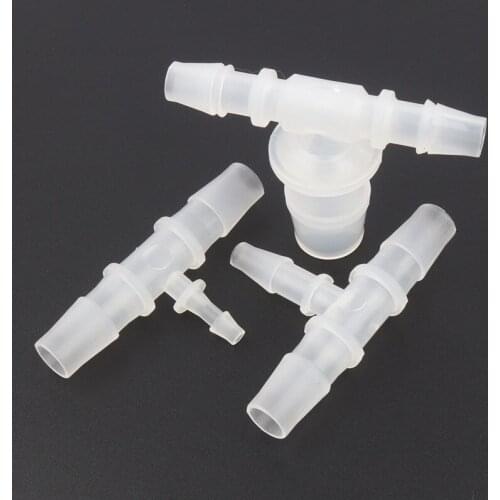 5pcs/lot 8 10mm To 4-20mm PP Reducing Tee Connectors Aeration Hose Joints Aquarium Tank Air Pump Aerator Tube Connectors