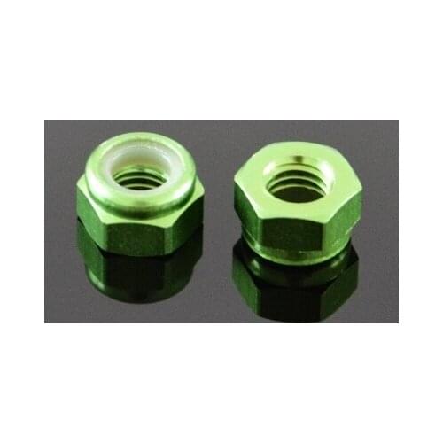 5pcs M2 M4 M5 aluminum alloy stop loose anti-loose nuts with nylon washer locking self-locking colored nut green color