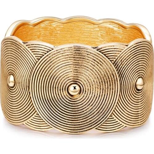 Punk Exaggerated Big Geometric Bracelets Jewelry Vintage Metal Statement Bracelets Lady Femme Party Gifts