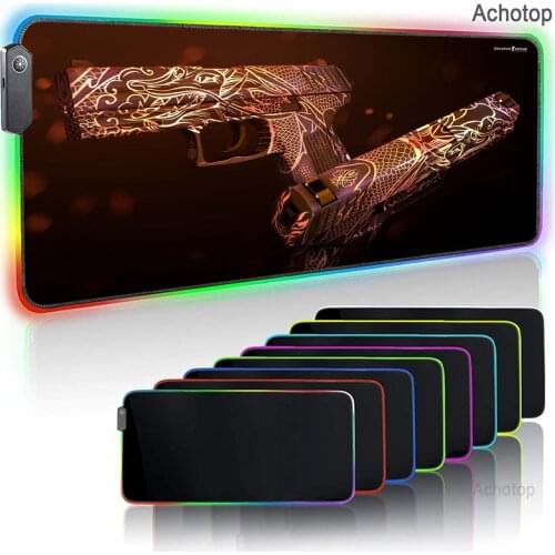 Desert Eagle RGB Large Gaming Mouse Pad CSGO Mousepad Gamer Non-slip Rubber Desk Mat Computer Keyboard Pad Laptop Notebook Pads