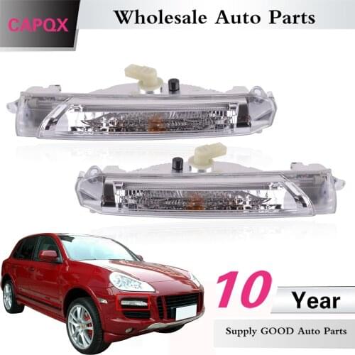 CAPQX 2PCS For Porsche Cayenne GTS Turbo 2007 2008 2009 2010 DRL light Foglight fog light Fog Lamp Front Driving running Light