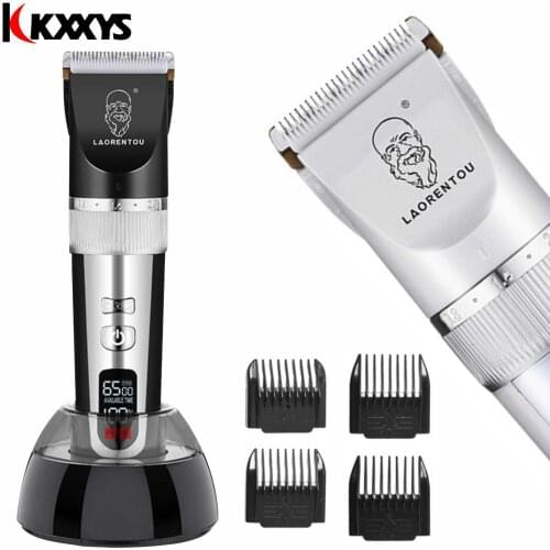Electric Hair Clipper Cordless Barber Full Set For Man Trimmer Titanium Ceramic Blade Salon LCD Display Cutting Professional