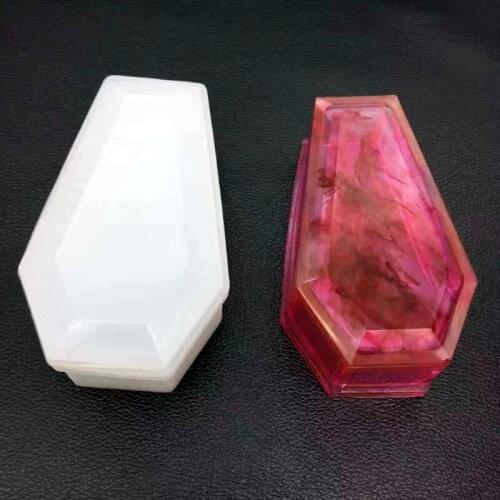 Coffin Trinket Box Silicone Mold Halloween Gothic Container Mold Kawaii Resin Art Supplies Silicone Mold For Resin Making