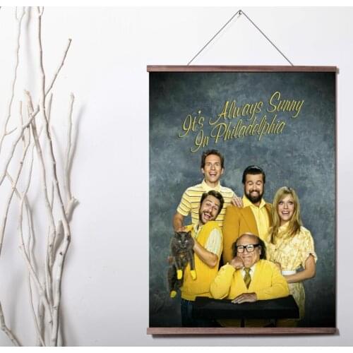 Its Always Sunny in Philadelphia Tv Art Canvas poster decoration painting with solid wood hanging scroll
