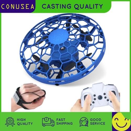 Ufo Mini Drone Rc Quadcopter Infrared Sensor Anti Collision Aircraft Watch Handle Remote Control Helicopter Children Kids Toy