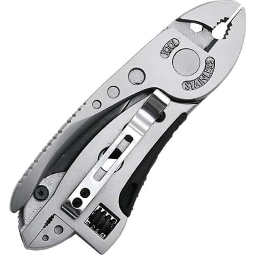 Camping Survival Multi-tool Pliers Pocket Knife Screwdriver Set Kit Adjustable Wrench Jaw Spanner Repair Survival Emergency Gear