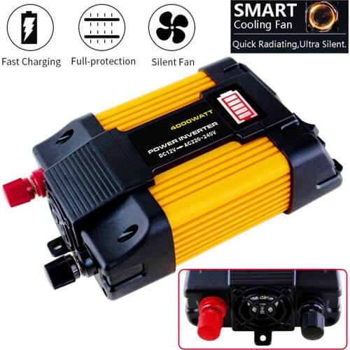 12V Modified Auto Transformer Watt Power Inverter Car Converter 4000W And 6000W Dual USB Port LED Display Voltage Capacity