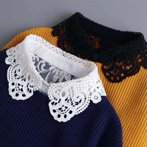 Mens and Women Cotton Fake Collar Blouse Sweater Detachable Shirt Collar False Collar Lapel Top Collars Clothes Decoration
