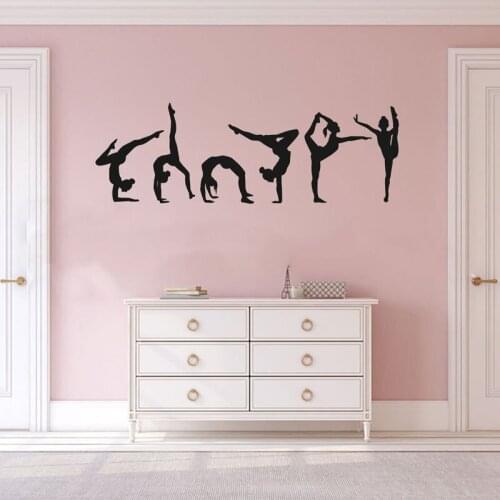 Set of 6 Gymnast Gymnastics Wall Sticker Vinyl Home Decoration Interior Design Decals Removable Transfer Film Wallpaper 4846