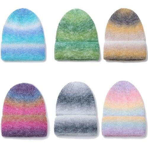New Winter Print Wool Knit fisherman Beanie Women Fashion Casual Hat Warm Female Soft Thicken Hedging Cap Slouchy Bonnet M012