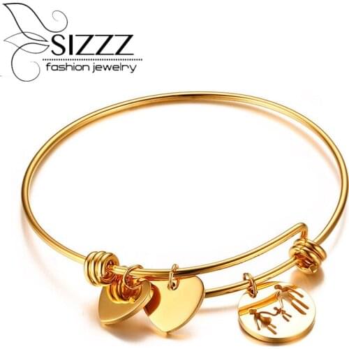SIZZZ New products listed stainless steel adjustable bracelet gold original features three person bracelet for women