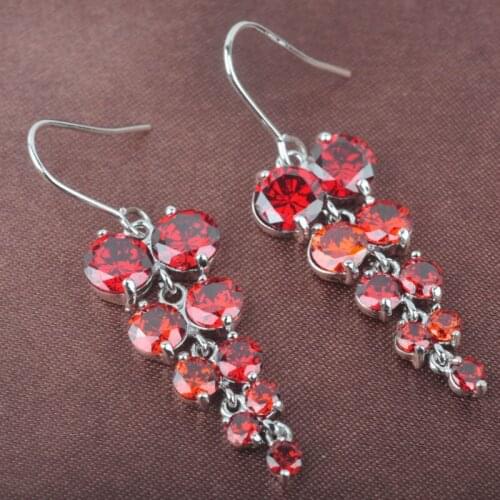 Adorable Design Red Stone For Women Drop Earrings Jewelry LS082