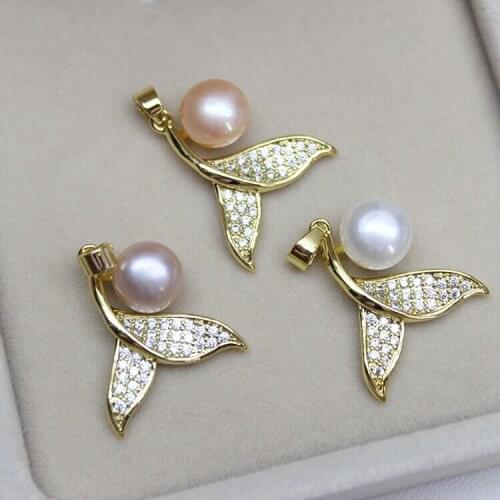 Mermaid Tail Shape Pendant Base Mountings Findings Jewelry Settings Accessories Parts for Pearls Beads Crystal Agate Coral Jade