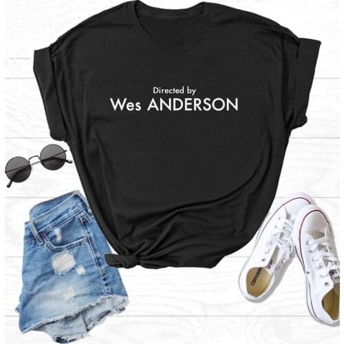 Directed By Wes Anderson Print Women tshirt Cotton Casual Funny t shirt For Lady Girl Top Tee Hipster Ins NA-96