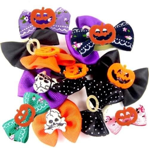 Cute Handmade Halloween Dog Christmas Hair Bows Dog Hairpin Pet Hair Bows Assorted Styles Pet Hair Accessories for Christmas