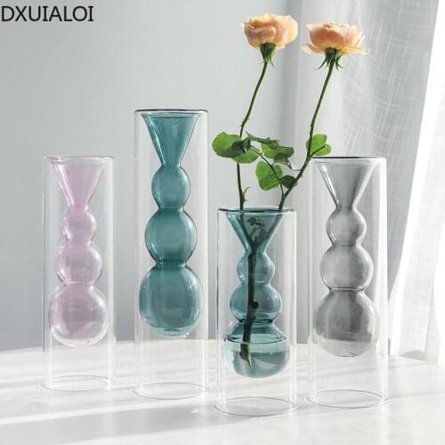 Nordic style test tube transparent glass vase flower arrangement floral aroma diffuser home decoration accessories flower vase