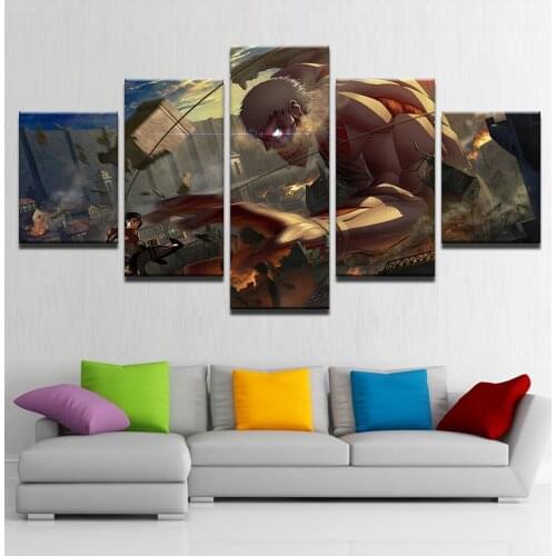 Modern Home Decoration Wall Art Poster Framework 5 Panel Game Character Living Room Canvas HD Print Modular Painting Pictures