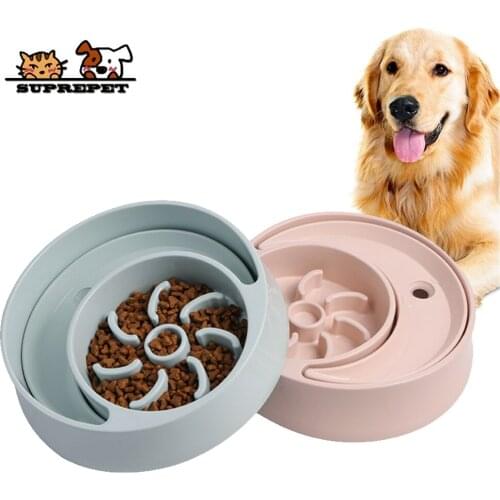 SUPREPET Pet Water Bowls Slow Feeder Dog Bowl Prevent Choking Feeders for Small Medium Dogs Puppy Accessories Dropshiping