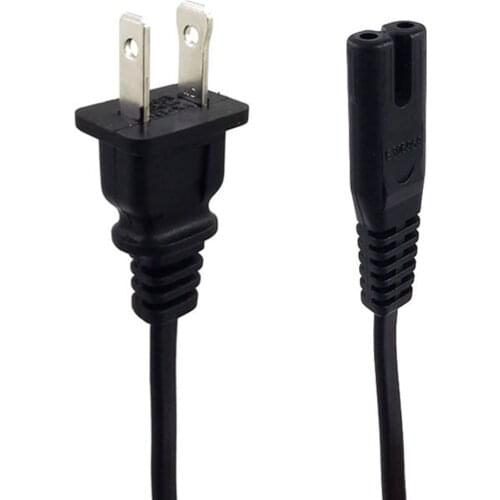 UL Listed 18AWG US 2-Slot 2 Outlet Polarized Plug To IEC320 C7 Figure 8 Power Cord NEMA 1-15P to C7 Extension Lead Cable 0.8m