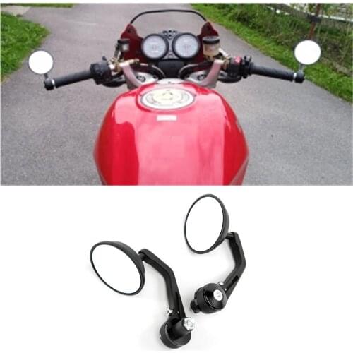 Universal 7/8" Round Bar End Rear Mirrors Moto Motorcycle Motorbike Scooters Rearview Mirror Side View Mirrors For Cafe Racer