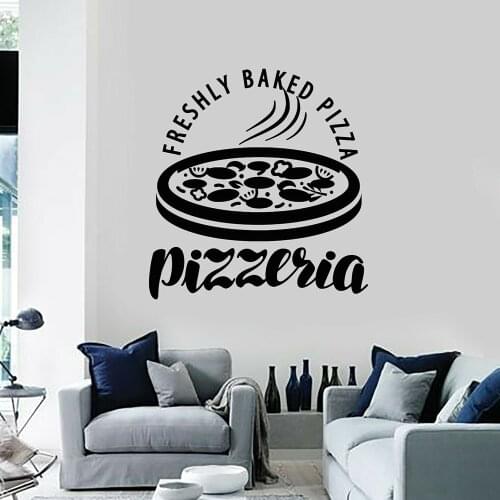 Vinyl Wall Decal Pizzeria Italian Food Pizza Restaurant Wall Sticker Pizzeria Decor Stickers Removable Waterproof Mural B462