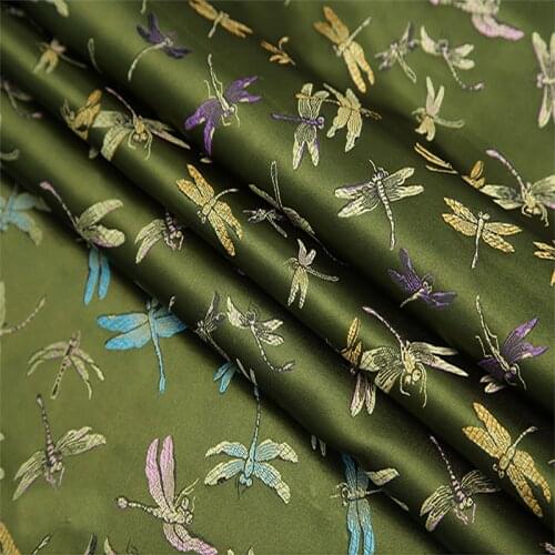 Metallic Jacquard Brocade Fabric,Japanese dragonfly 3D jacquard yarn dyed fabric for clothing,bedding,bag,curtain by mter