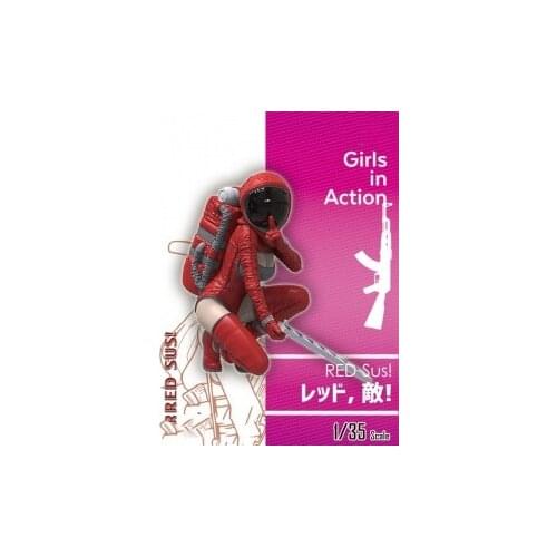 1/35 Resin Model Figure GK，Red，GIRLS in ACTION， Unassembled and unpainted kit