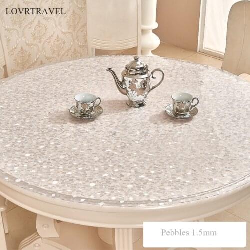 1.5mm PVC Round tablecloth tablecloth transparent D' waterproof tablecloth kitchen table pattern oil tablecloth glass soft cloth