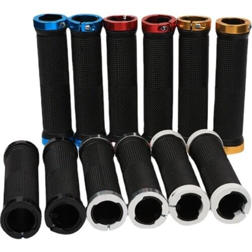 1 Pair Bicycle Double Lock Cycling Handle Bar Grips Soft Rubber Granules Anti-slip Bicycle Handlebar Grips Bike Accessories