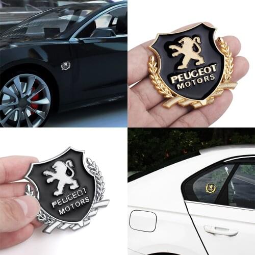 1 Piece Car exterior parts 3D metal sticker Door Car Styling For Peugeot 206 207 208 306 307 308 508 106 107 108 2008 5008