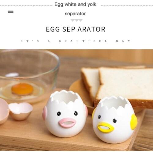 1pcs Cute Creative Kitchen Gadgets Cartoon Chicken Ceramic Protein Separator Egg Yolk Divider Baking Tool Kitchen Supplies