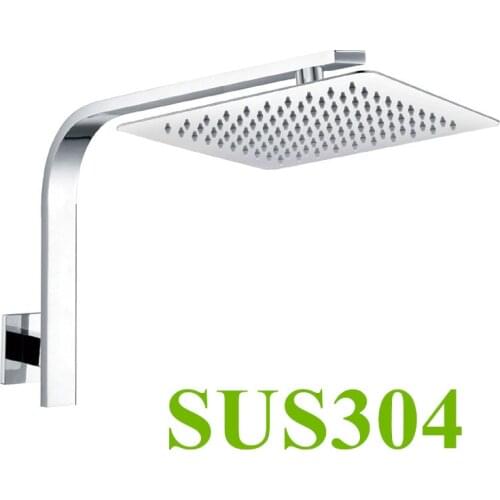 10 inch 25CM*25CM square stainless steel Ultra-thin head shower with arm top shower with shower pipe TH009-3
