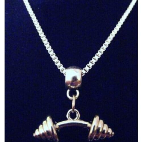 10PCS Fashion Jewelry Vintage Weight Dumbbell Charms Pendants Suspension Necklace For Womens & Men Gift Fast Shipping