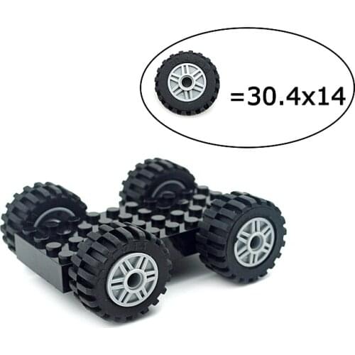 2set Building Blocks City Classic Wheel car Shaft Plate High-tech Accessories Racing Car MOC parts Compatible all brand Bricks