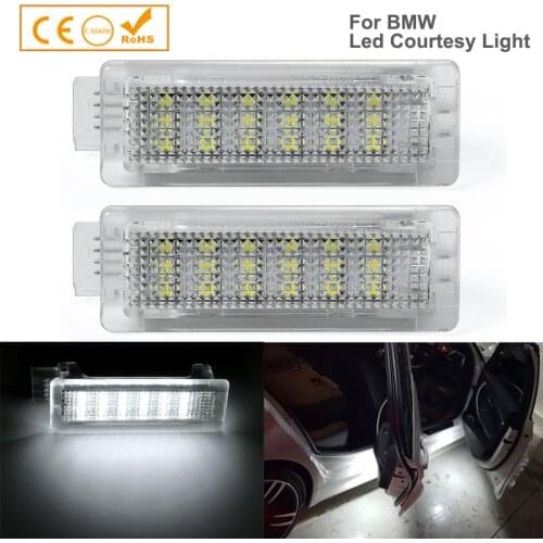 2Pcs LED Courtesy Footwell Under Door Light No Error For BMW 1 3 4 5 6 7-Series F01 F20 F22 F30 F32 F10 F11 F34 F32 E84 X1 X3 X4