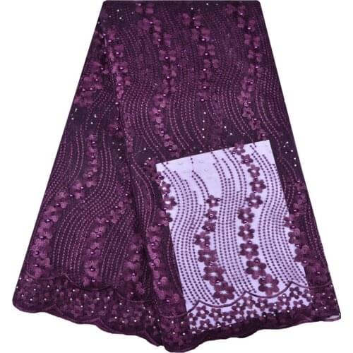 2018 New Designs Embroidery Pearls Lace Fabrics Cotton Cord French Lace Fabric Guipure Nigeria African Lace Wedding Dress 1211