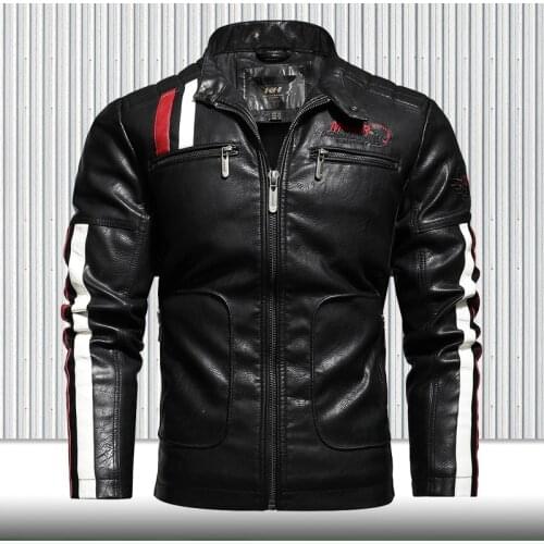 2020 Autumn Winter Plus Size Mens Leather Jacket Men Vintage Motorcycle Jacket Outwear Man Leisure Warm Outdoor Camping Jacket