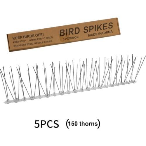 5pcs 150 Thorns Repeller Bird And Pigeon Spikes Deterrence Anti Bird Stainless Steel Spike Strip Bird Scarer Repeller For Pigeon